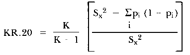 Kuder-Richardson 20 reliability